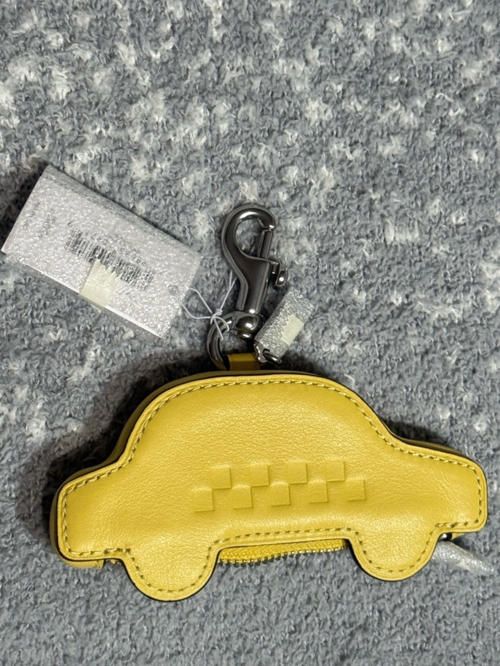 Coach Yellow Car-Shaped Leather Keychain Coin Purse - Picture 1 of 6